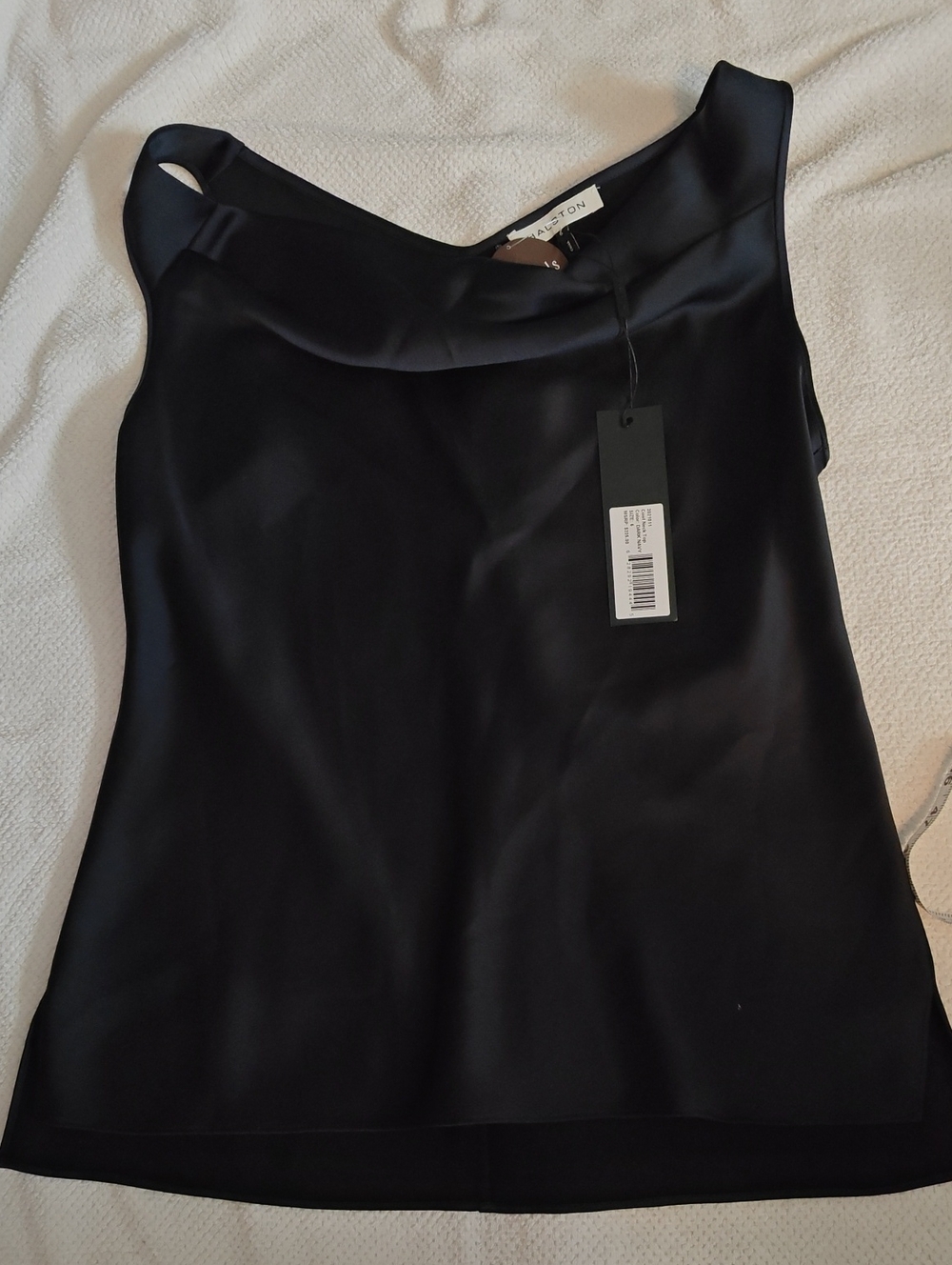 Halston Women's Black Cowl Neck Tank Top Size 6 NWT Vintage